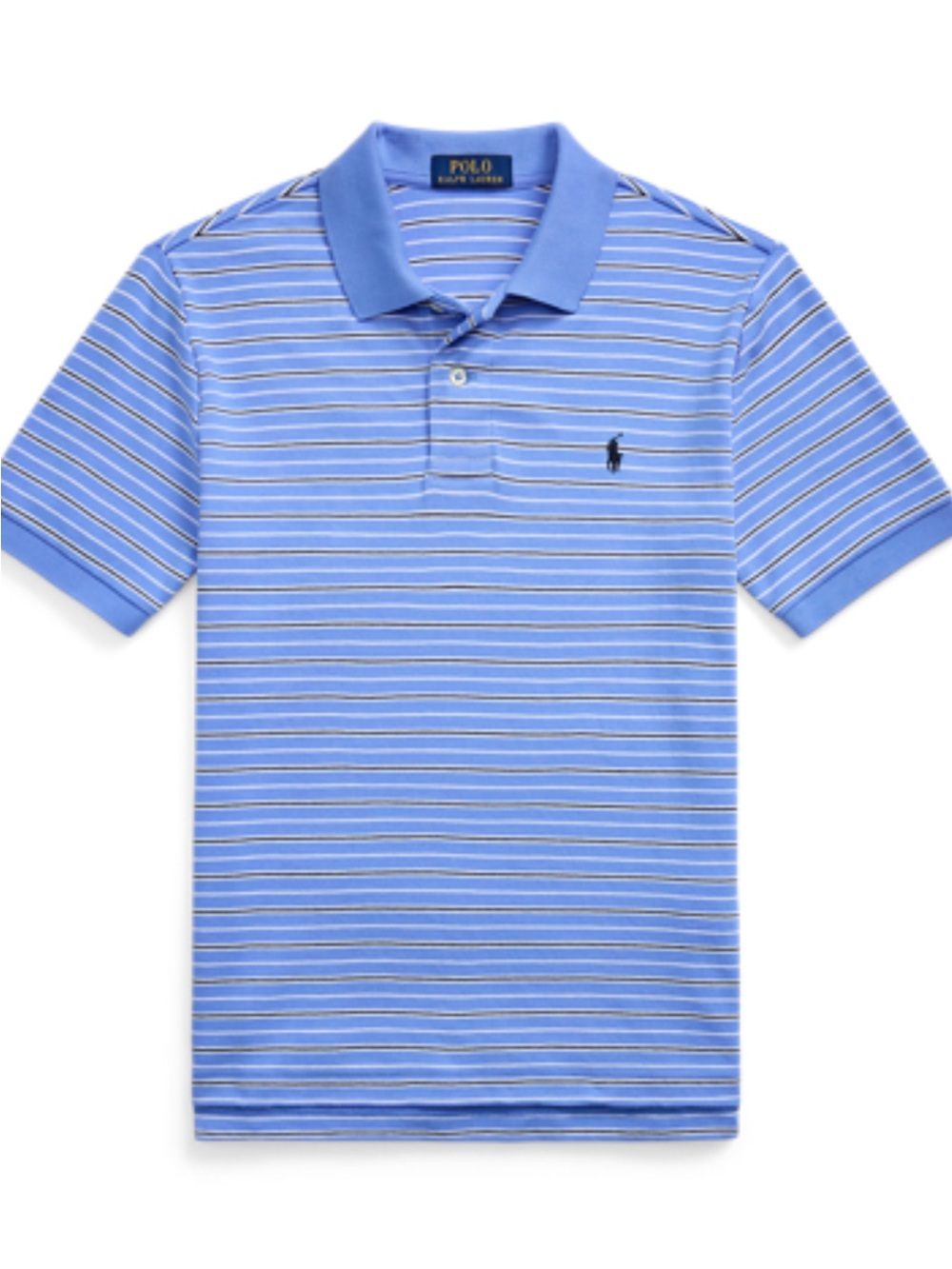 BNWT Boys Polo by Ralph Lauren Blue Striped Short-Sleeve Polo Size Large (14-16)